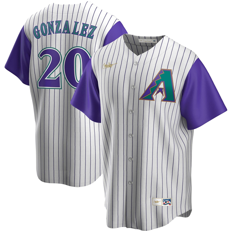 2020 MLB Men Arizona Diamondbacks #20 Luis Gonzalez Nike Cream Purple Alternate Cooperstown Collection Player Jersey 1->women mlb jersey->Women Jersey